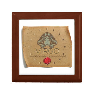 Zodiac Virgo Wood Keepsake Box