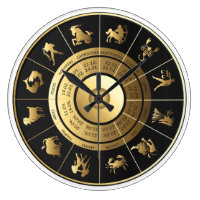 Zodiac Wall Clock Black & Gold