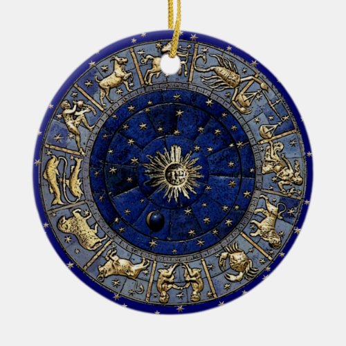 Zodiac Wheel Ceramic Ornament