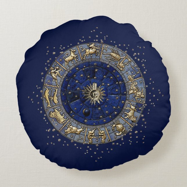 Zodiac Wheel Round Pillow (Back)