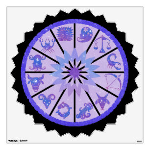 Zodiac Wheel Wall Decal Stars and Moons