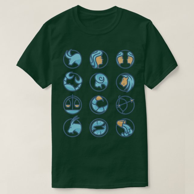 Zodiac Wheel Wife Zodiac Horoscope Astrology Premi T-Shirt (Design Front)