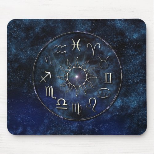 Zodiac with Starry background Mouse Pad