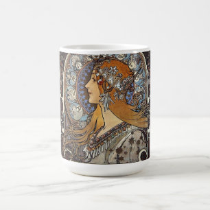 Zodiac Woman by Alphonse Mucha – Art Nouveau Coffee Mug
