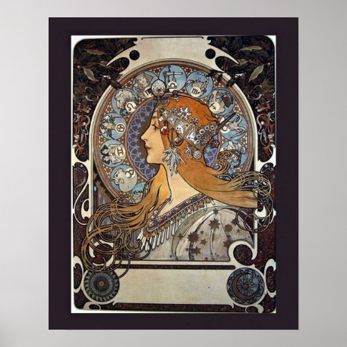 Zodiac Woman by Alphonse Mucha â Vintage Art Poster
