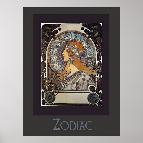 Zodiac Woman by Alphonse Mucha â Vintage Art Poster