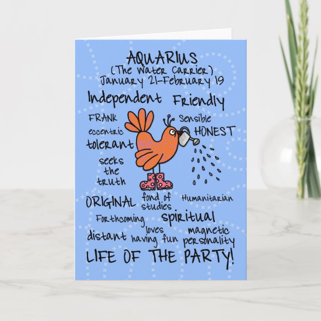 zodiac word cards - aquarius (Front)