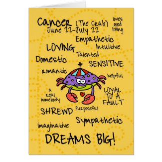 zodiac word cards - cancer