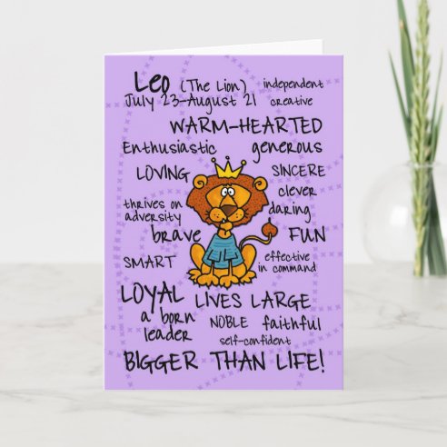 leo astrology greeting card