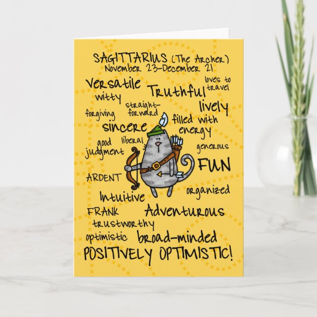 zodiac word cards - sagittarius (Front)