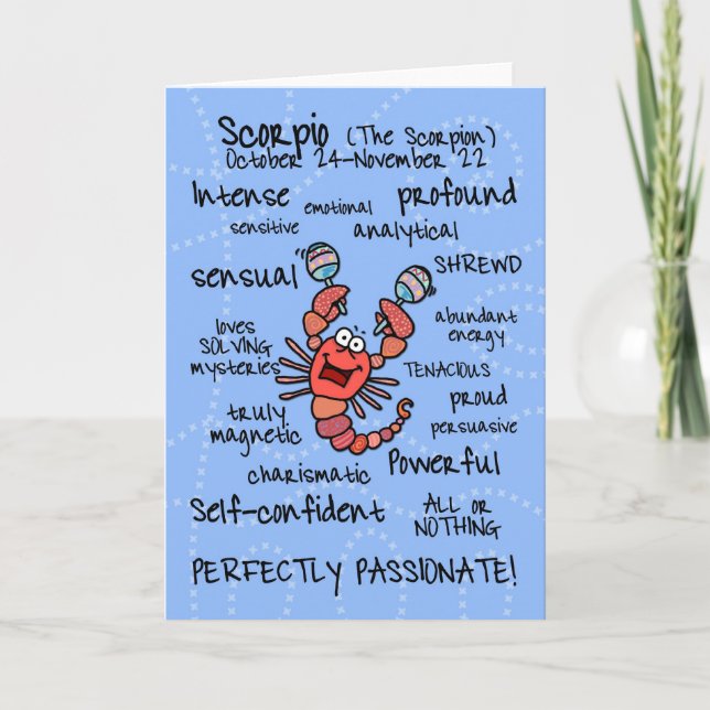zodiac word cards - scorpio (Front)