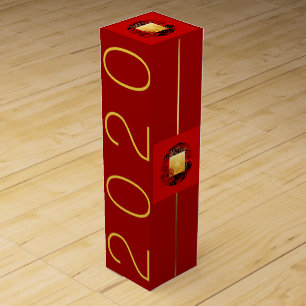 Zodiac Yin Yang Bamboo Chinese Rat Year 2020 Wine Box