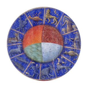 ZODIACAL SIGNS WITH FOUR ELEMENTS CUTTING BOARD