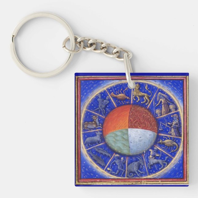 ZODIACAL SIGNS WITH FOUR ELEMENTS KEYCHAIN (Front)