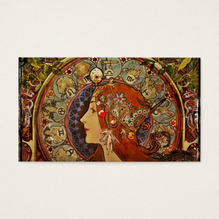 Zodiak Woman By Mucha