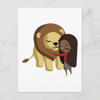 Zoe and Peanut the Lion Postcard