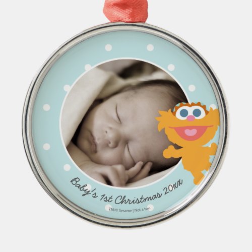 Zoe  Babys First Christmas _ Add Your Name Metal Ornament