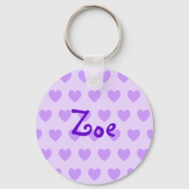 Zoe in Purple Keychain (Front)