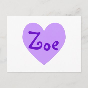 Zoe In Purple Postcard by purplestuff at Zazzle