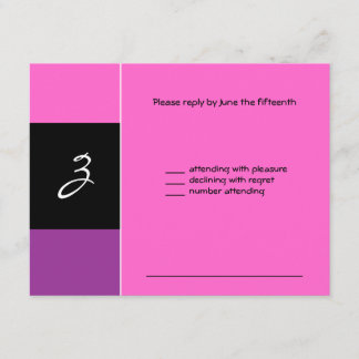 Zoe Joelle Pink Black RSVP Card
