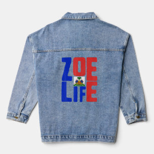 Zoe Life Haitian Pride Perfect Haiti Flag Day May Denim Jacket