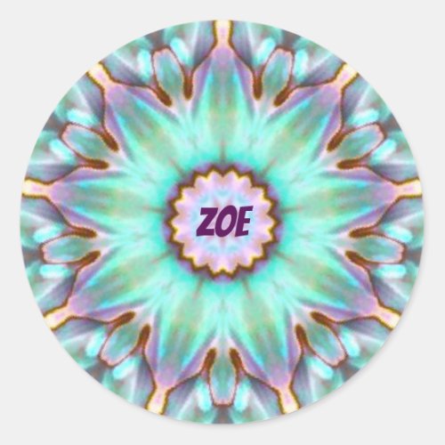 ZOE  Personalised Paua Shell Sticker Fractal 