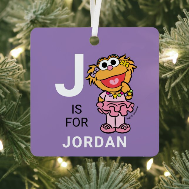 Zoe | Personalized Name with Photo Metal Ornament (Insitu)