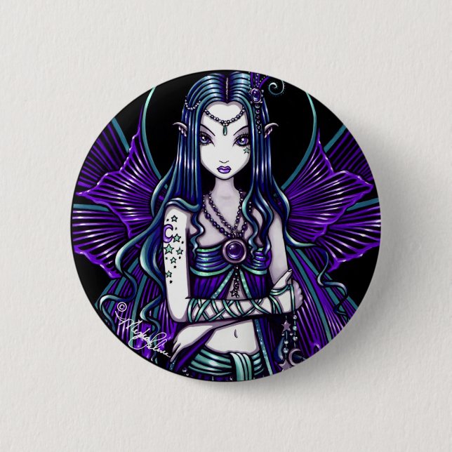 "Zoe" Purple Celestial Fairy Button (Front)