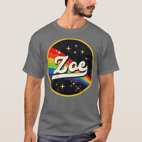 Zoe Rainbow In Space Vintage GrungeStyle T_Shirt