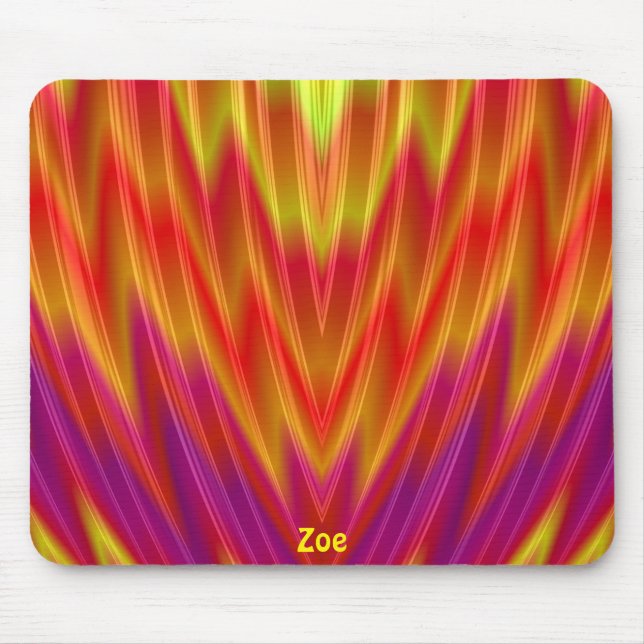 ZOE ~ Red, Yellow and Purple Mouse Pad (Front)