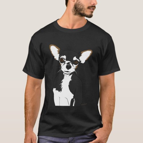 Zoe the Chihuahua Cartoon Portrait  T_Shirt