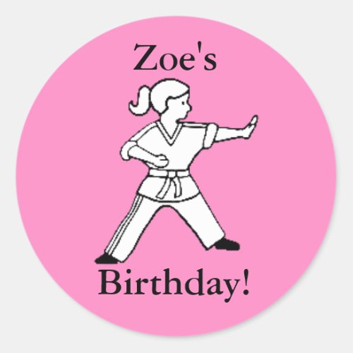 Zoes Birthday Karate stickers