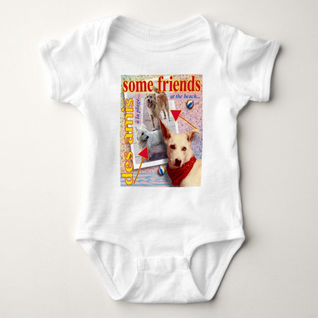 ZoeSPEAK - some friends at the beach... Baby Bodysuit (Front)