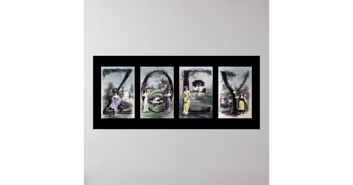 ZOEY Alphabet Letter Name Art Poster Zazzle