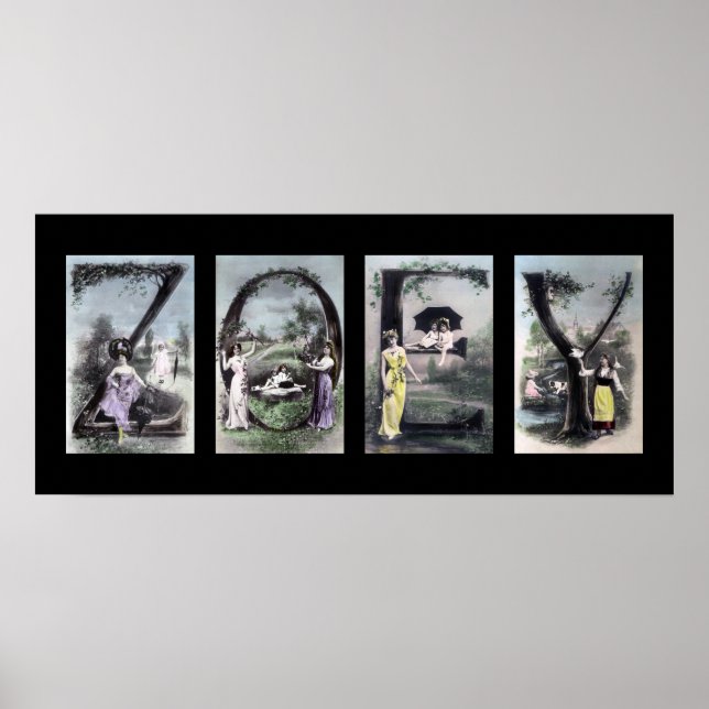 ZOEY Alphabet Letter Name Art Poster (Front)