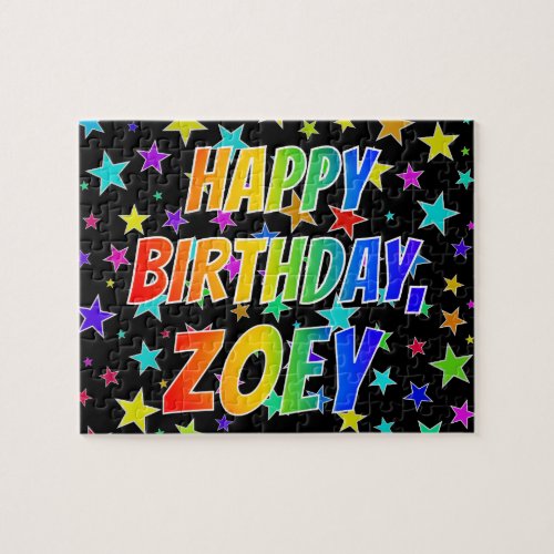 ZOEY First Name Fun HAPPY BIRTHDAY Jigsaw Puzzle