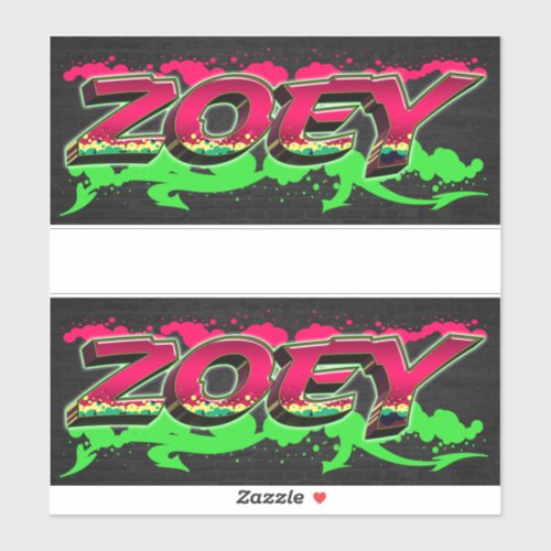 Zoey First Name Graffiti Sticker