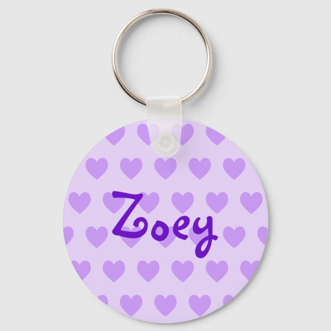 Zoey in Purple Keychain (Front)
