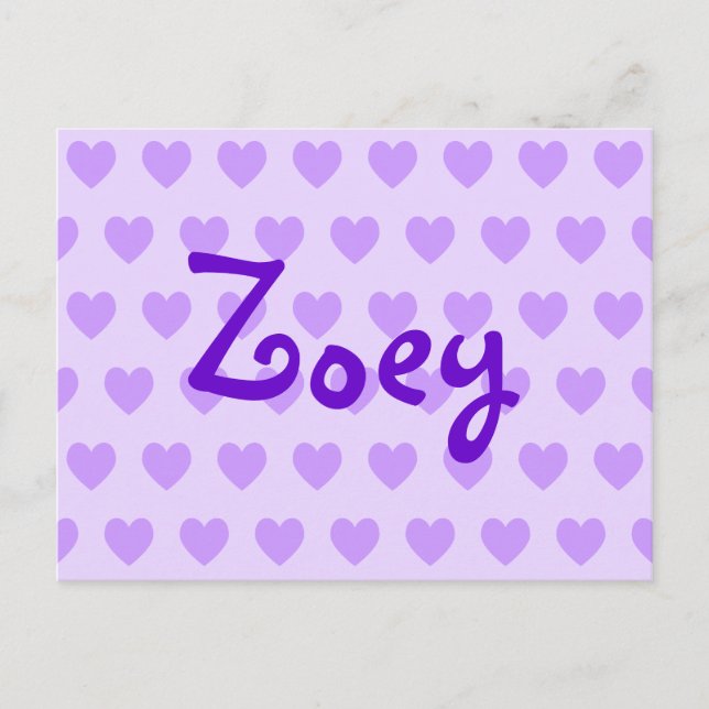 Zoey in Purple Postcard (Front)