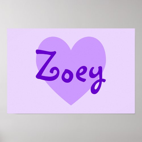 Zoey in Purple Poster