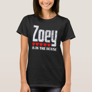 Zoey Is In The House Retro Hearts First Name Love T-Shirt