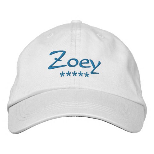 Zoey Name Embroidered Baseball Cap