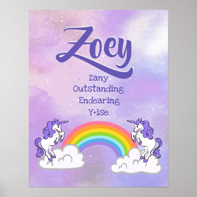 Zoey Name Poster (Front)