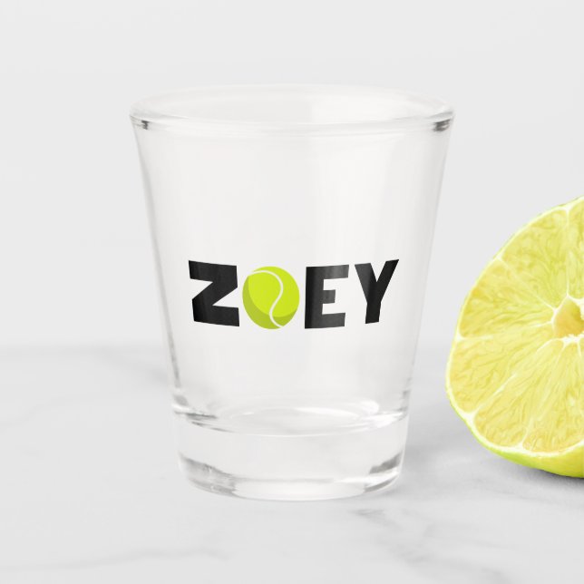 Zoey Tennis Shot Glass (Front)