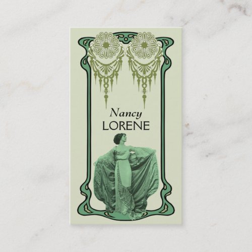 Zohara Business Cards in Green and Olive