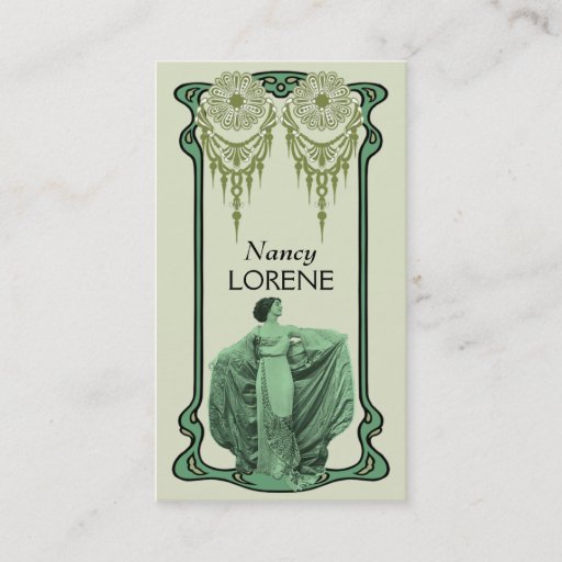Customizable Zohara Business Cards in Green and Olive