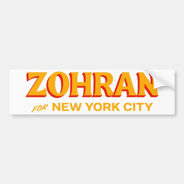Zohran Mamdani for New York City Mayor Bumper Sticker (Front)