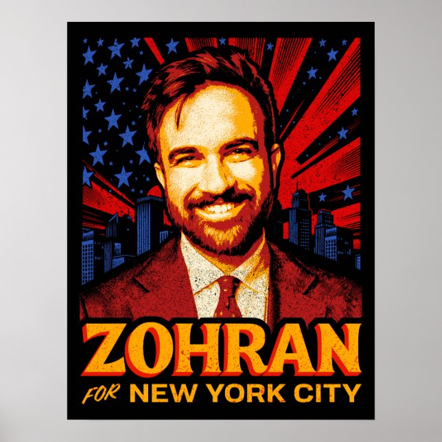 Zohran Mamdani for New York Mayor 2025 election Poster (Front)