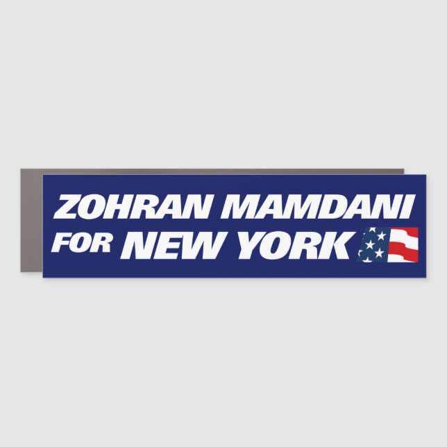 Zohran Mamdani for NYC 2025 Bumper Car Magnet (Front)