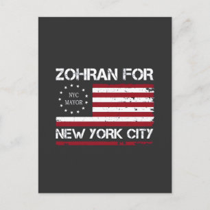 Zohran Mamdani for NYC Mayor with US Flag   Postcard